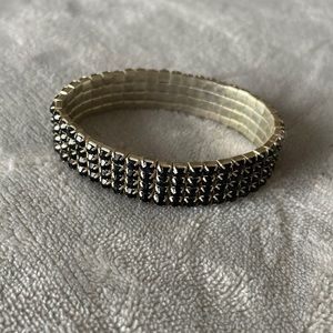 Silver and Black Bracelet with Stretch